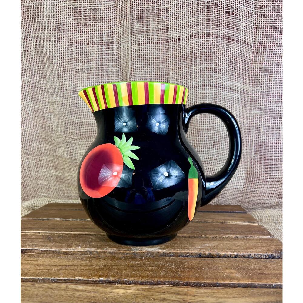 Vintage Crate & Barrel 2000s Pimienta Caliente Tomato Ceramic Pitcher